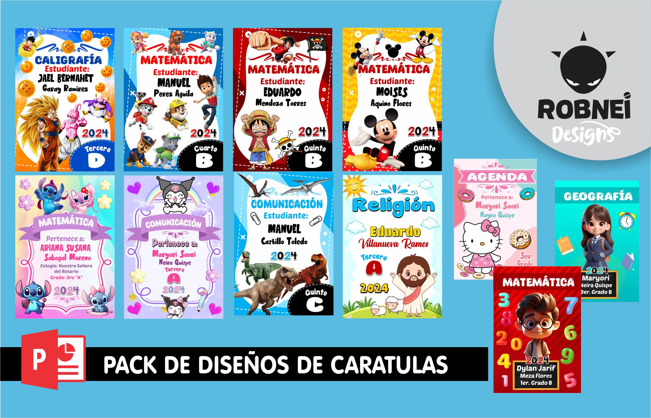 Pack Carátulas Escolares